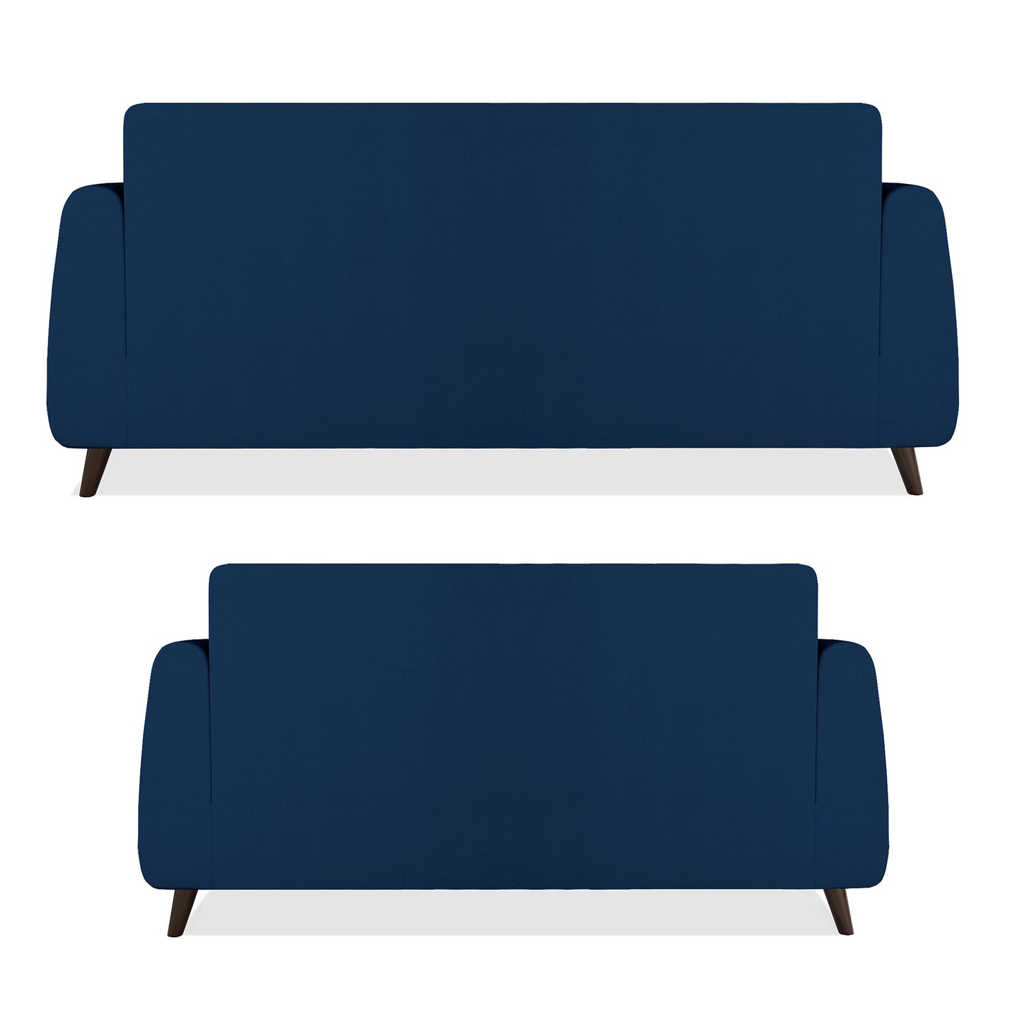 Adorn India Harlem 5 Seater 3+2 Fabric Sofa Set (Blue)