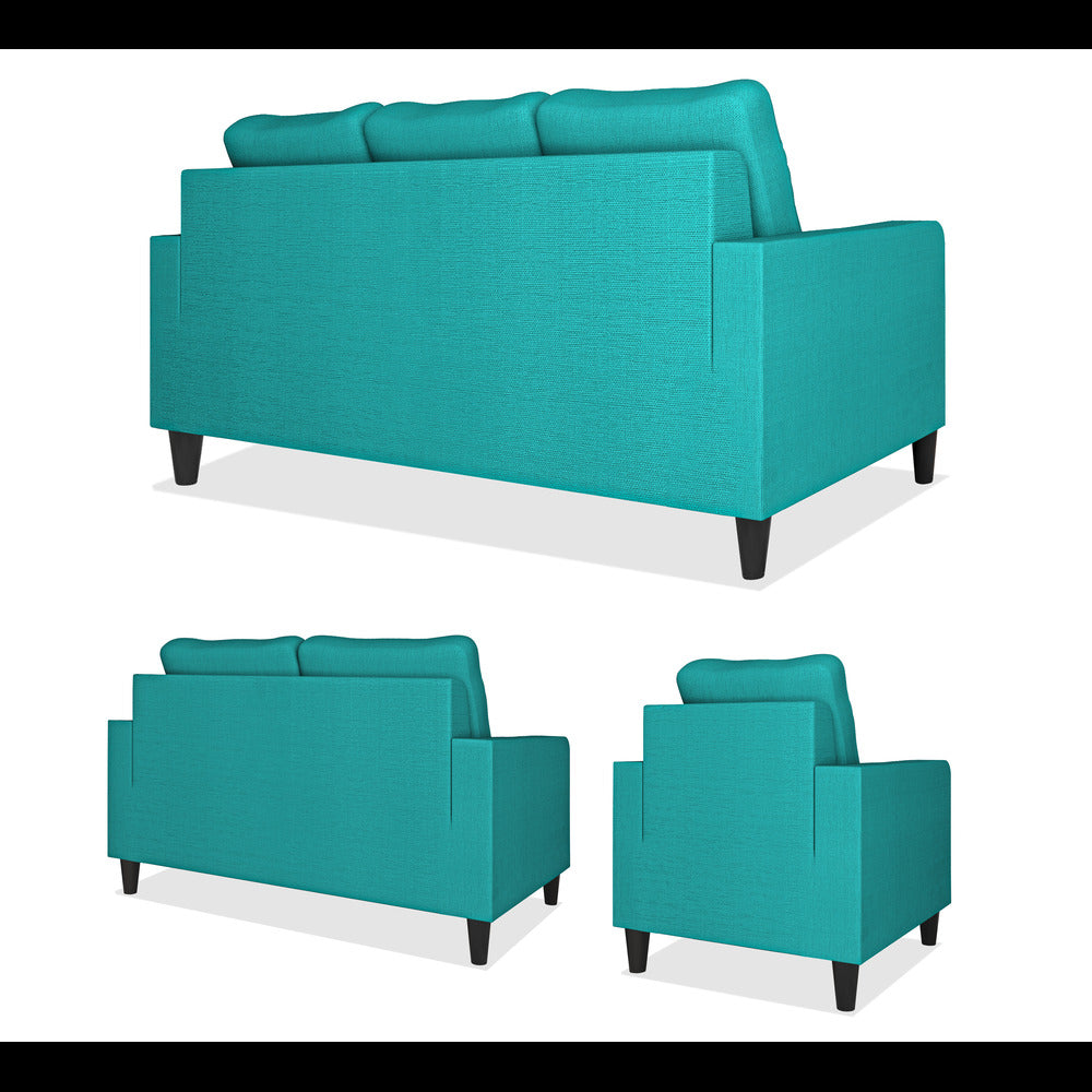 Adorn India Chandler Decent 3+2+1 6 Seater Sofa Set (Aqua Blue) (3 Year Warranty)