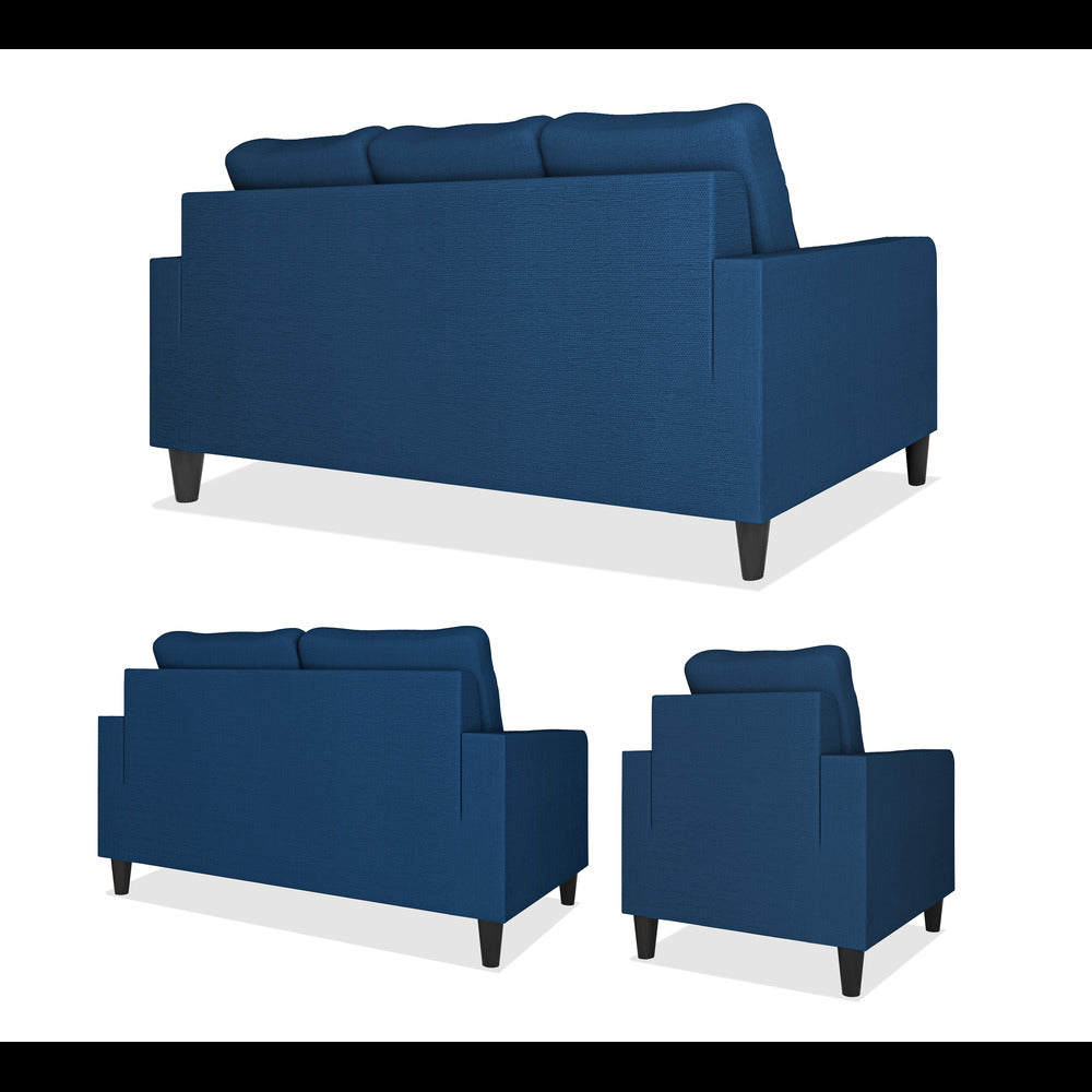 Adorn India Chandler Decent 3+2+1 6 Seater Sofa Set (Blue) (3 Year Warranty)