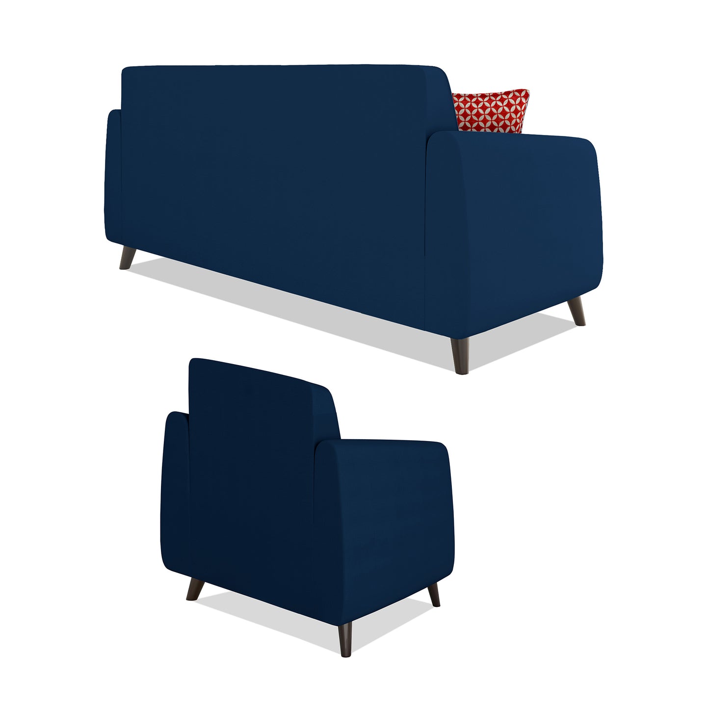 Adorn India Harlem 5 Seater 3-1-1 Sofa Set (Blue)(3 Year Warranty)