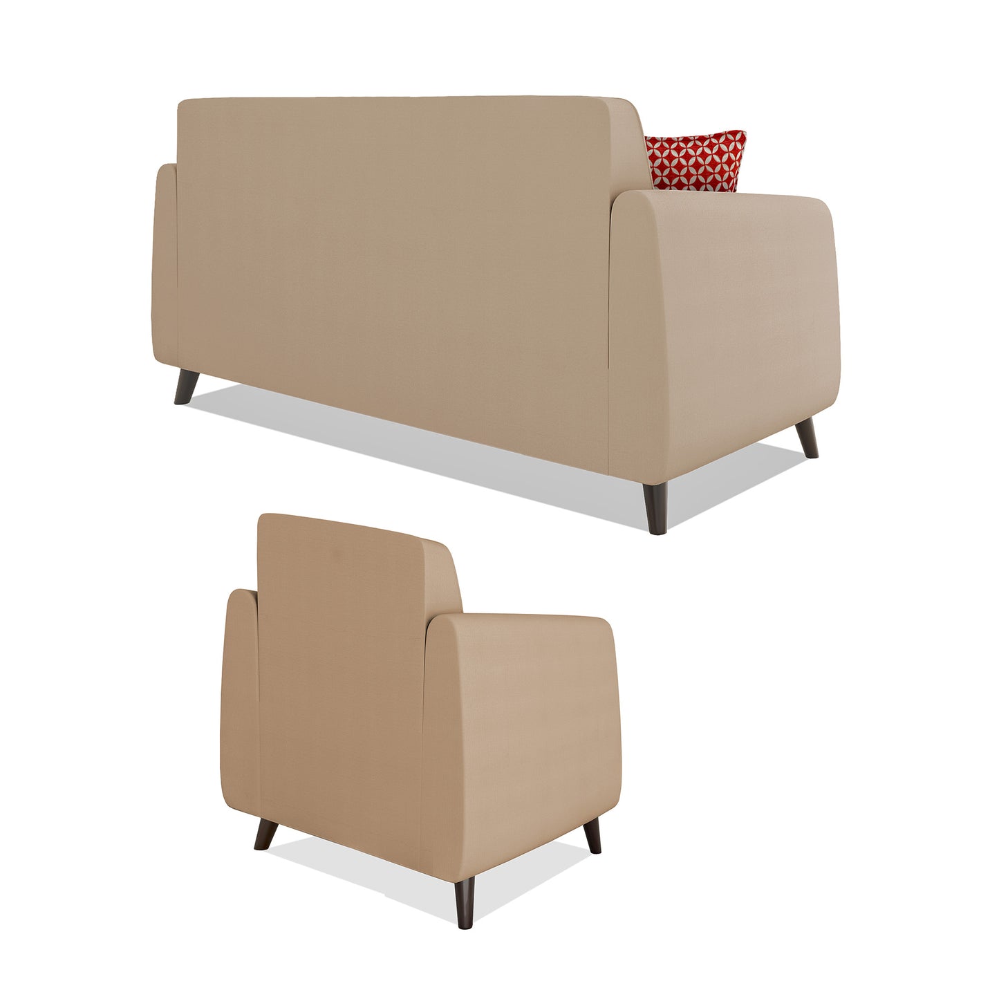 Adorn India Harlem 5 Seater 3-1-1 Sofa Set (Beige) (3 Year Warranty)