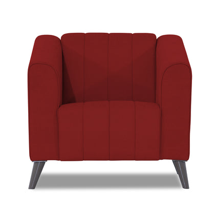 Adorn India Premium Laurel 1 Seater Sofa (Red)