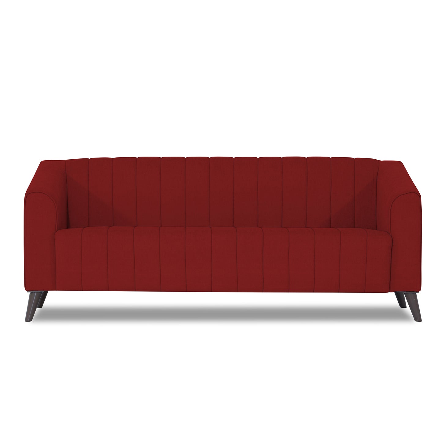 Adorn India Premium Laurel 3 Seater Sofa (Red)