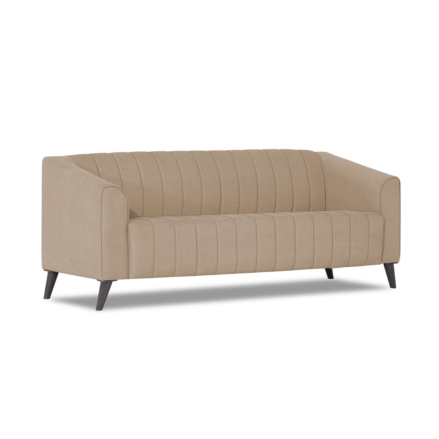 Adorn India Premium Laurel 3 Seater Sofa (Beige)