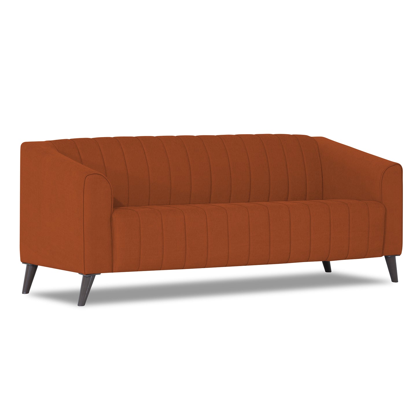 Adorn India Premium Laurel 3 Seater Sofa (Rust)