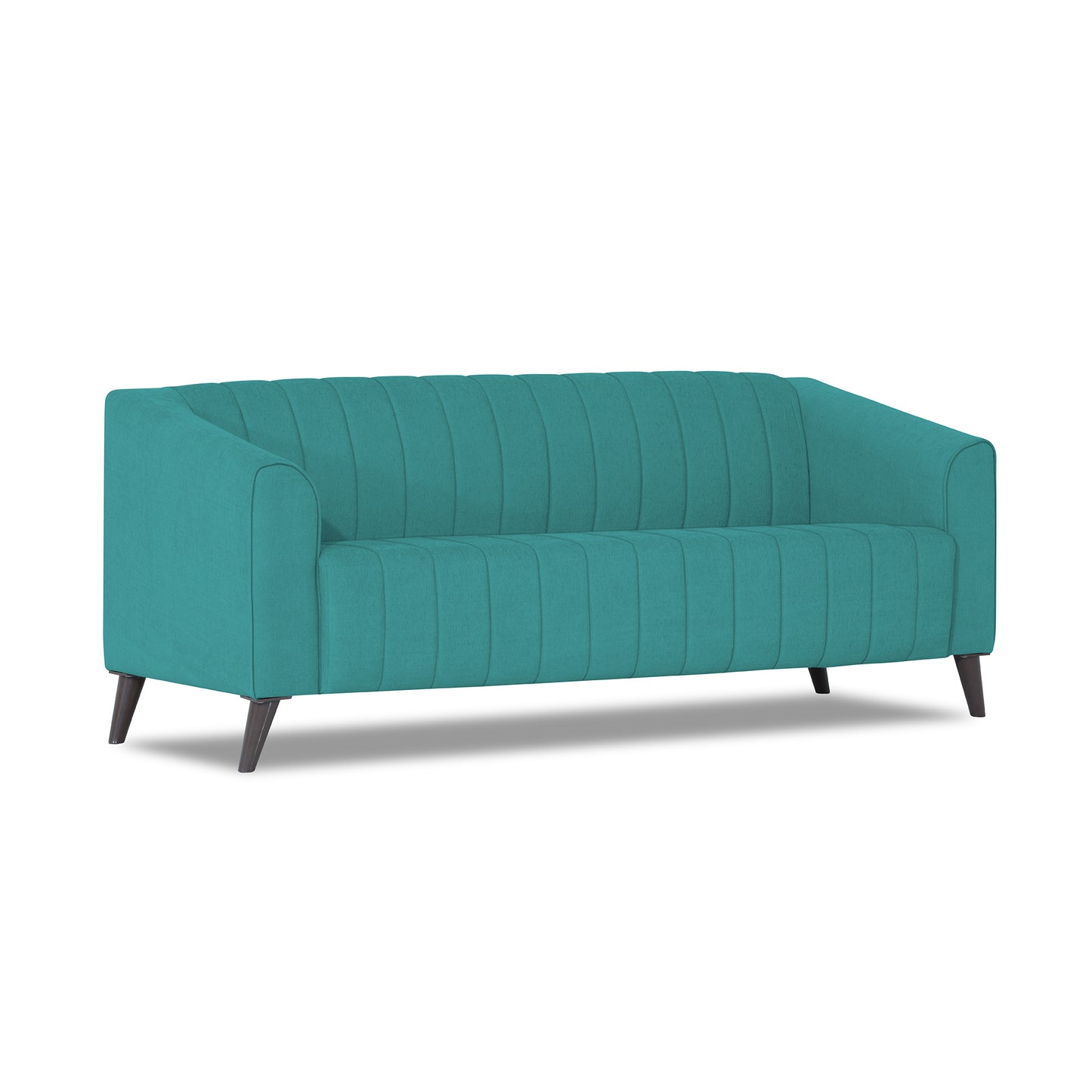 Adorn India Premium Laurel 3 Seater Sofa (Aqua Blue)