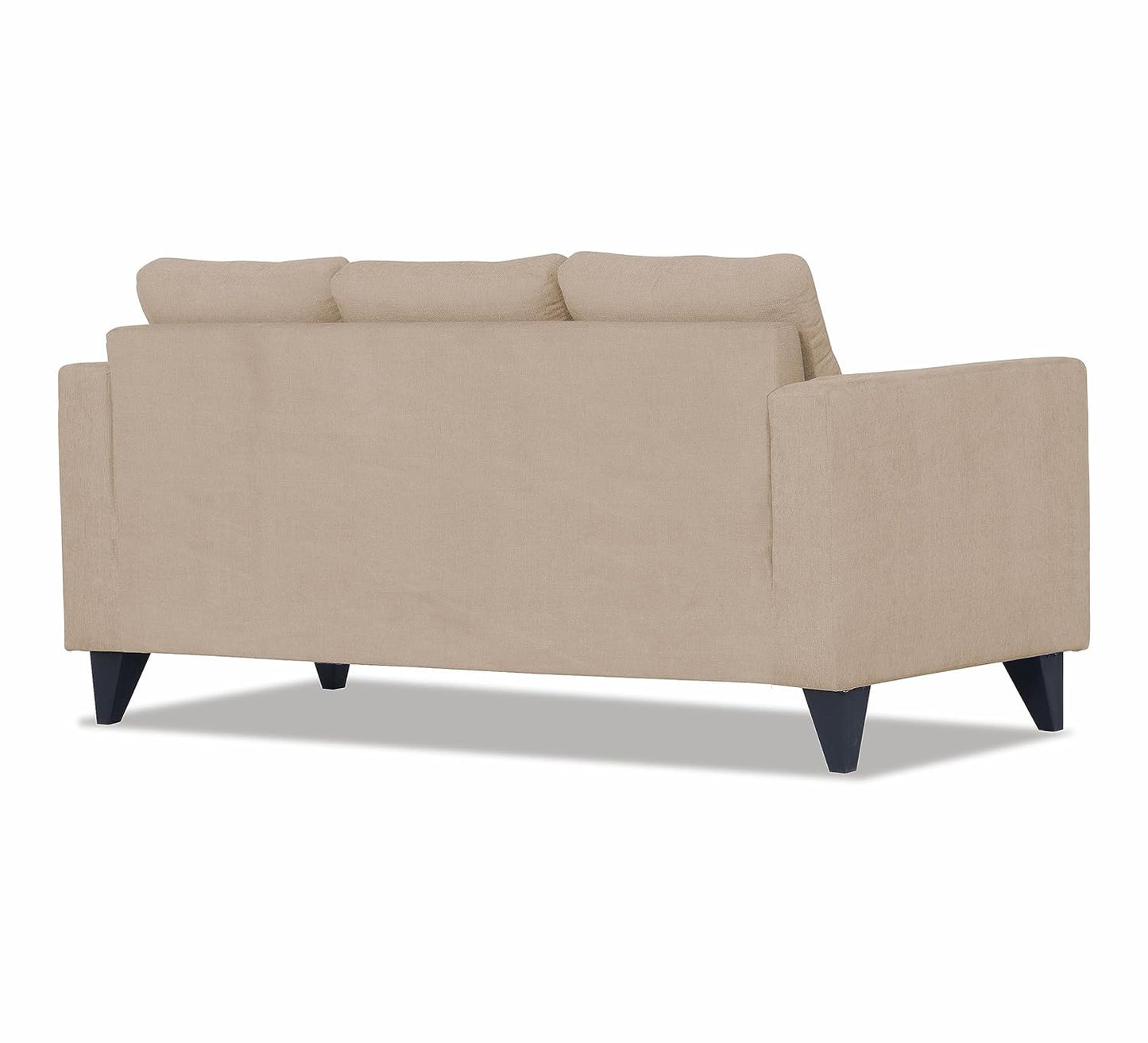 Adorn India Wood Chandler Plus 3 Seater Sofa (Beige), 3-Person Sofa
