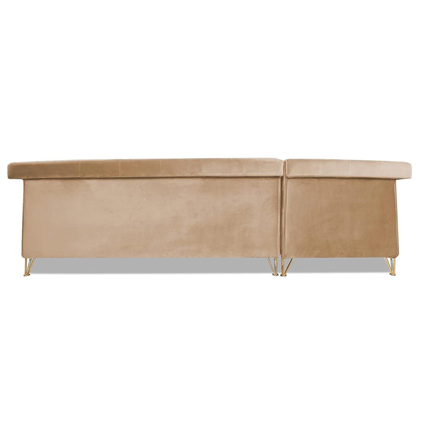 Adorn India Premium Raygan L Shape 6 Seater Sofa Set Left Side (Velvet Fabric Colour Beige)