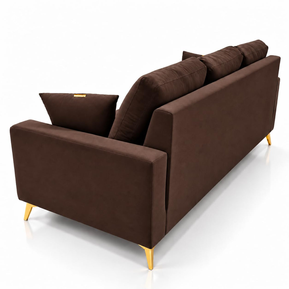 Adorn India Damian Plus 3-Seater Sofa Cum Bed | Velvet Suede Fabric | Brown