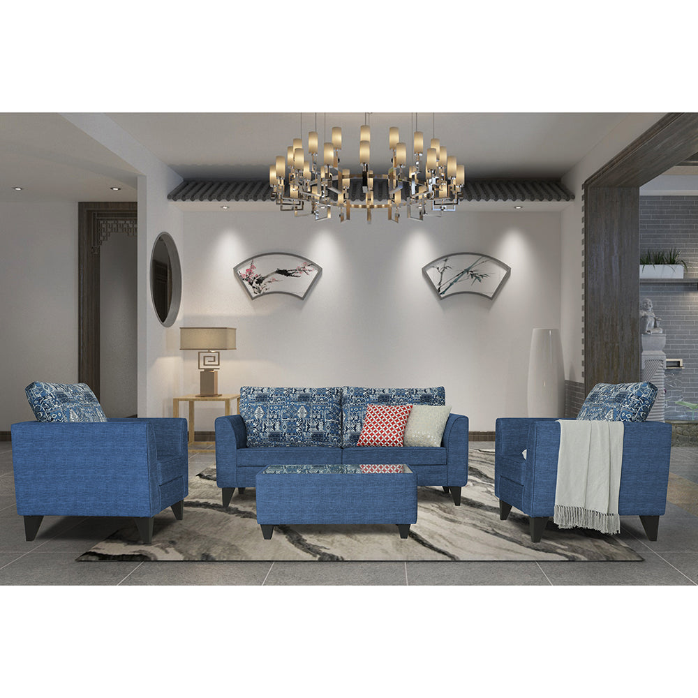Adorn India Sheldon Crafty 3+1+1 5 Seater Sofa Set with Centre Table
