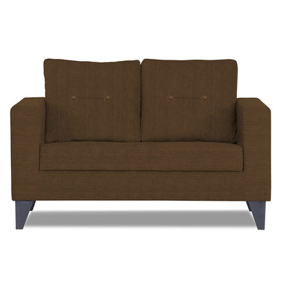 Adorn India Hallton Tufted 2 Seater Sofa Set (Brown)