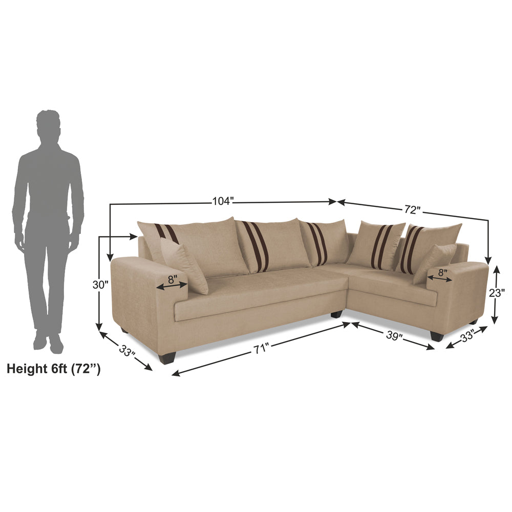 L shape sofa size 2024 in feet