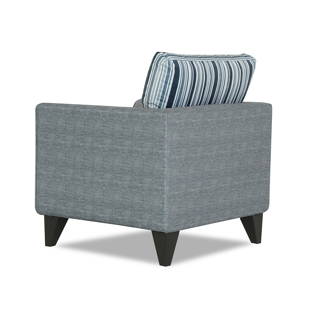 Adorn India Lawson Stripes 1 Seater Sofa (Grey)