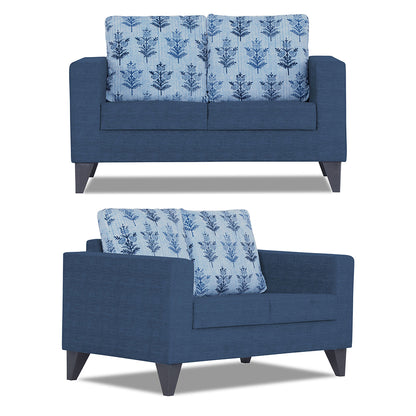 Adorn India Straight line Plus Leaf 3+2 5 Seater Sofa Set (Blue)