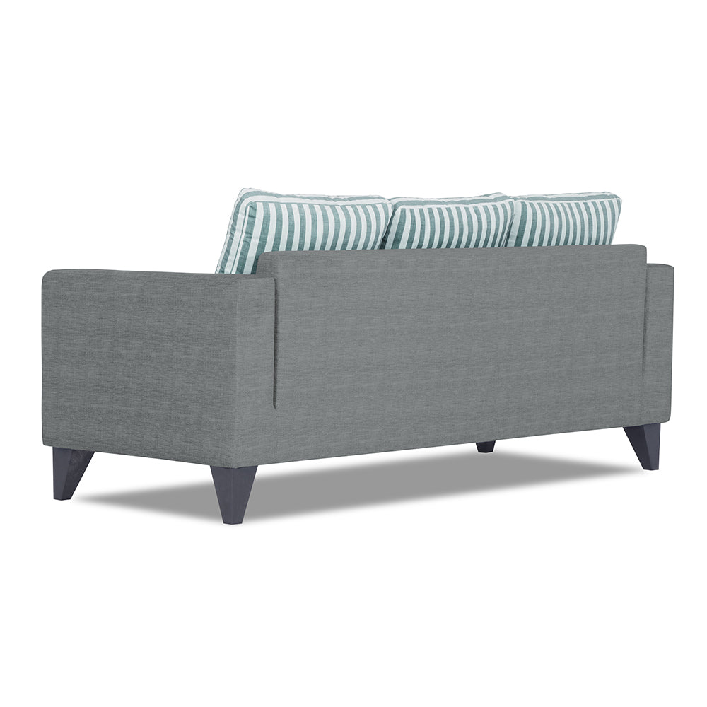 Adorn India Straight Line Plus Stripes 3 Seater Sofa (Grey) (3 Year Warranty)