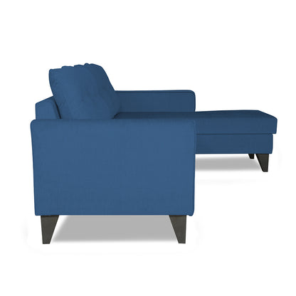 Adorn India Maddox L Shape 5 Seater Sofa Set Tufted (Right Hand Side) (Blue)