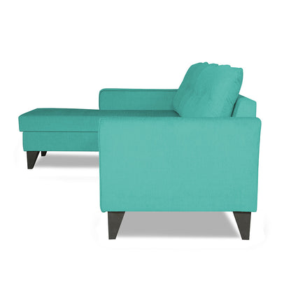 Adorn India Maddox Tufted L Shape 5 Seater Sofa Set (Left Hand Side) (Aqua Blue)