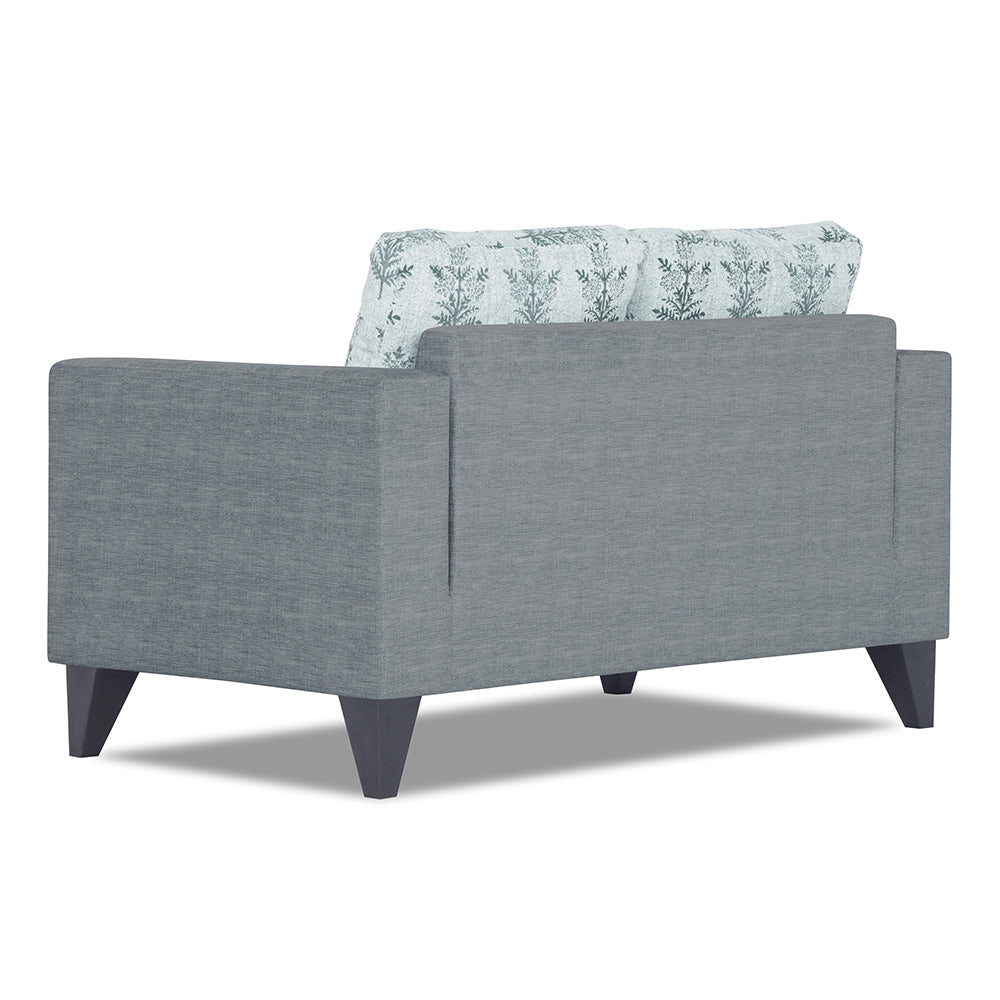 Adorn India Straight line Plus Leaf 2 Seater Sofa (Grey) (3 Year Warranty)