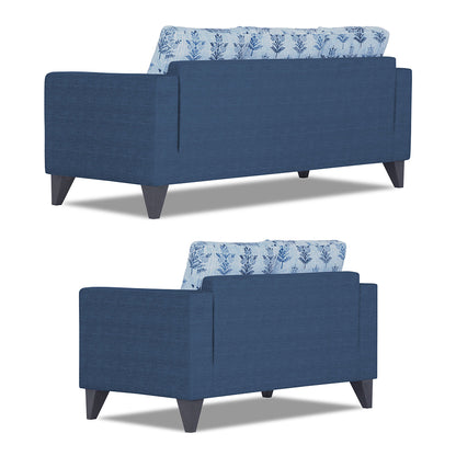 Adorn India Straight line Plus Leaf 3+2 5 Seater Sofa Set (Blue)