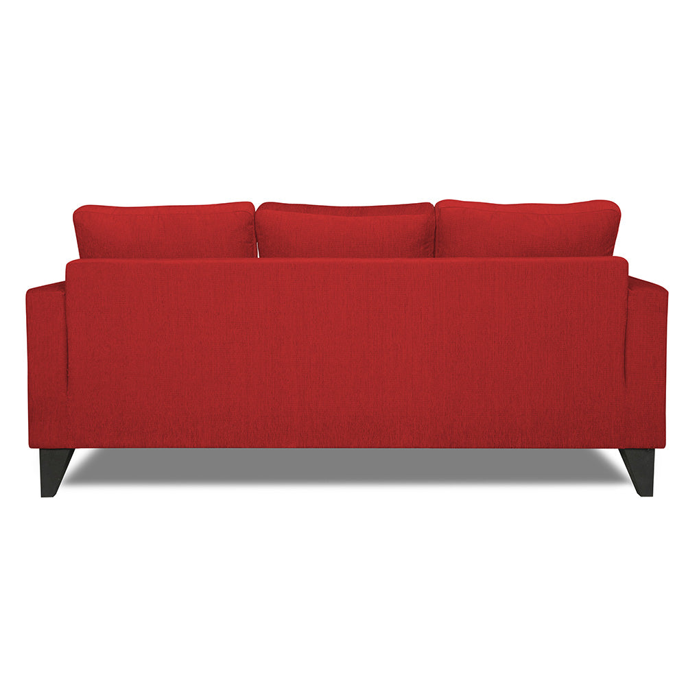 Adorn India Chandler L Shape 4 Seater Sofa Set Plain (Right Hand Side) (Red)