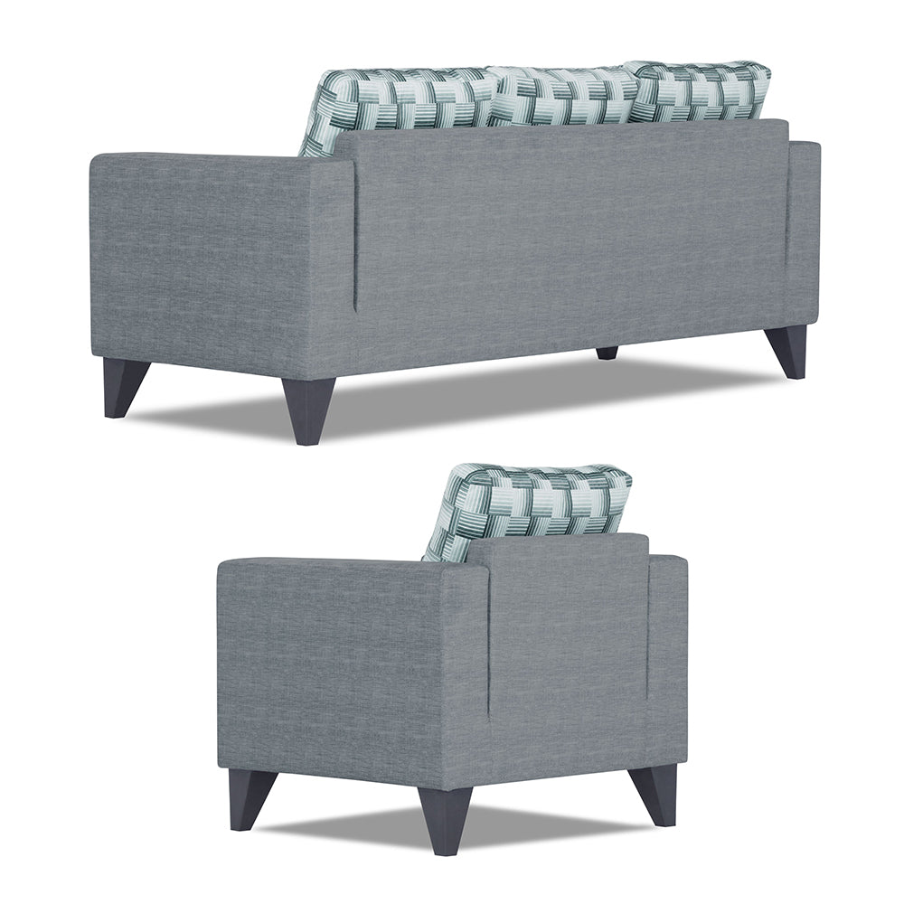 Adorn India Straight line Plus Bricks 3+1+1 5 Seater Sofa Set (Grey) (3 Year Warranty)