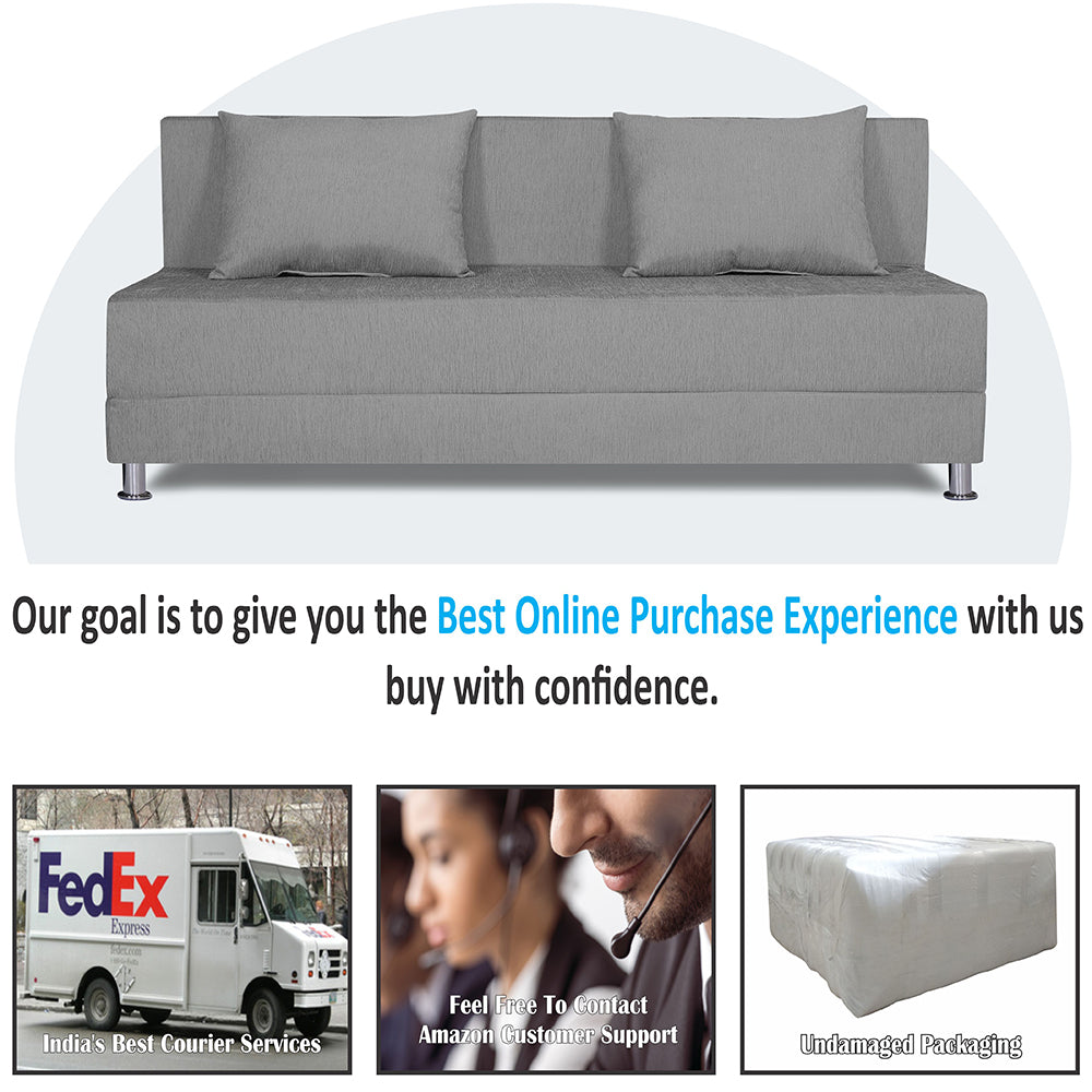 Adorn India Foam Easy Alyn Plus Decent 4 Seater Sofa Cum Bed (6X6) (Grey)(1 Year Warranty)