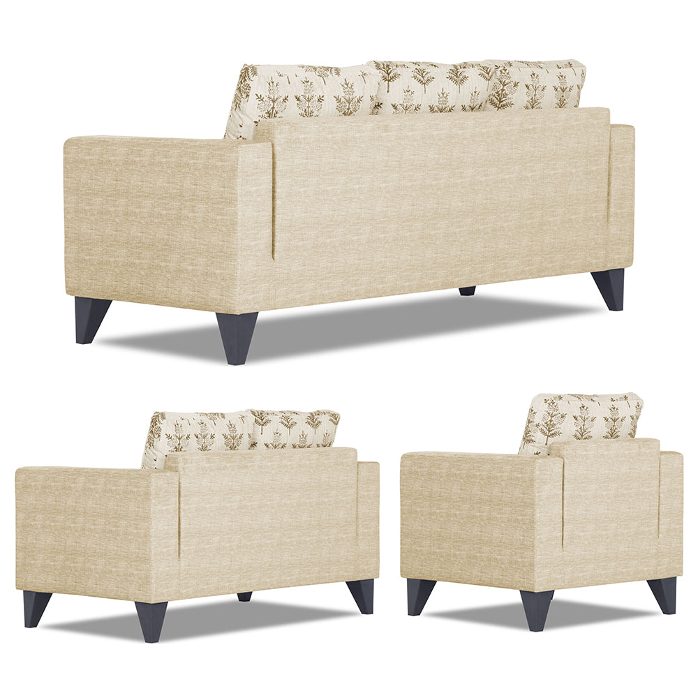 Adorn India Straight line Plus Leaf 3+2+1 6 Seater Sofa Set (Beige) (3 Year Warranty)