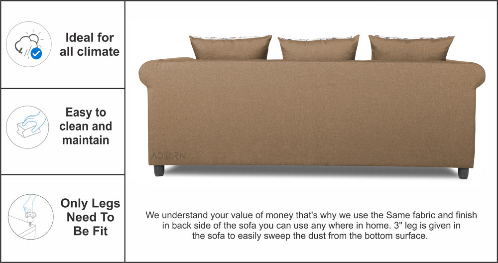 Adorn India Magnum 3-1-1 Sofa Set (New Camel)