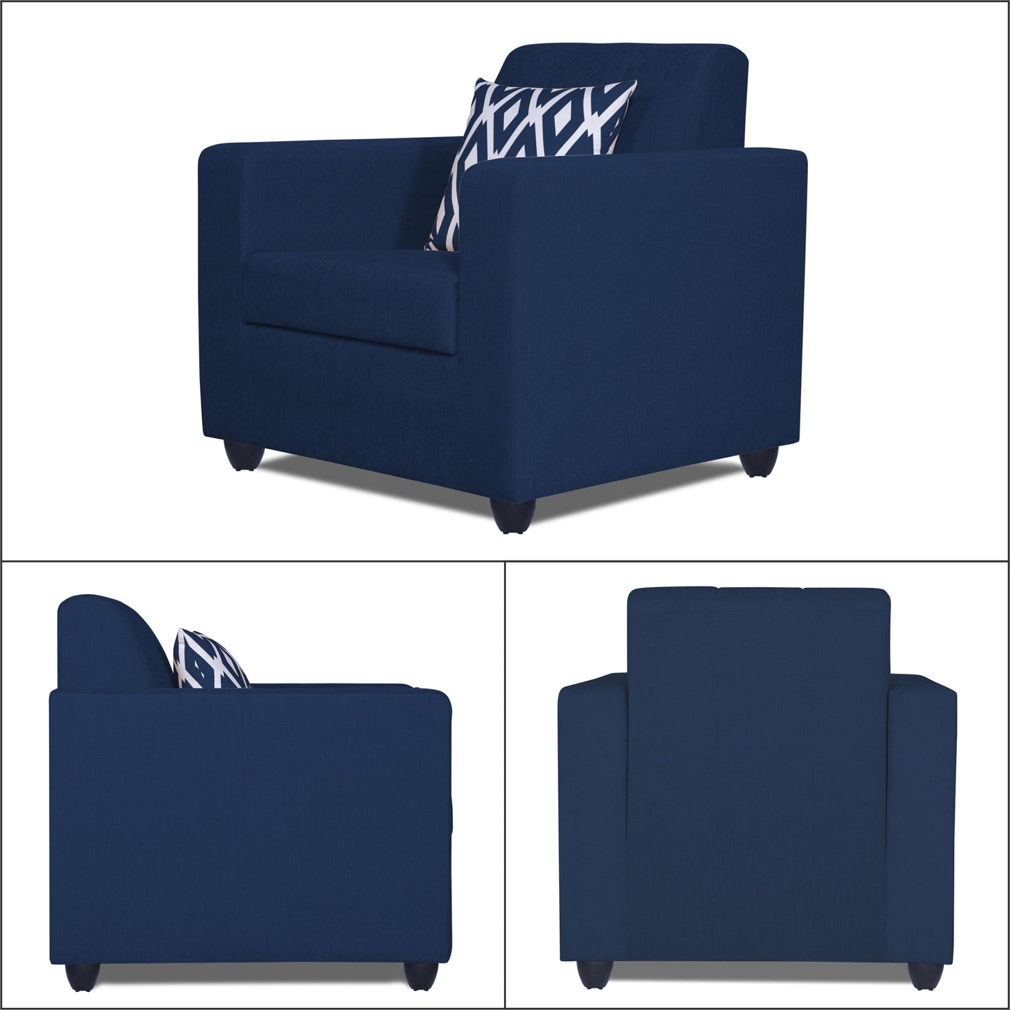 Adorn India Rio Highback 3-1-1 5 Seater Sofa Set (Blue)