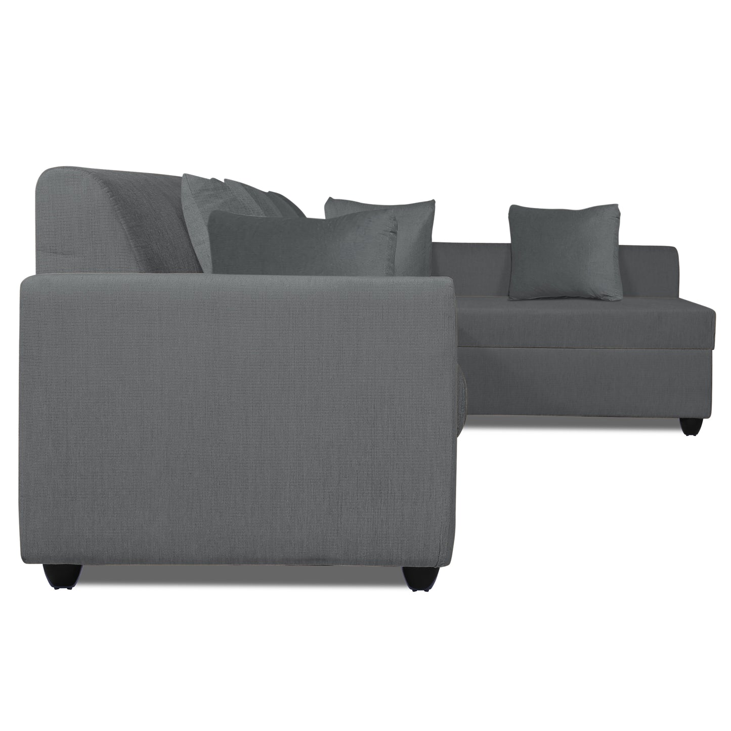 Adorn India Rio Decent L Shape Right Side Handle 6 Seater Corner Sofa Set (Grey) (3 Year Warranty)