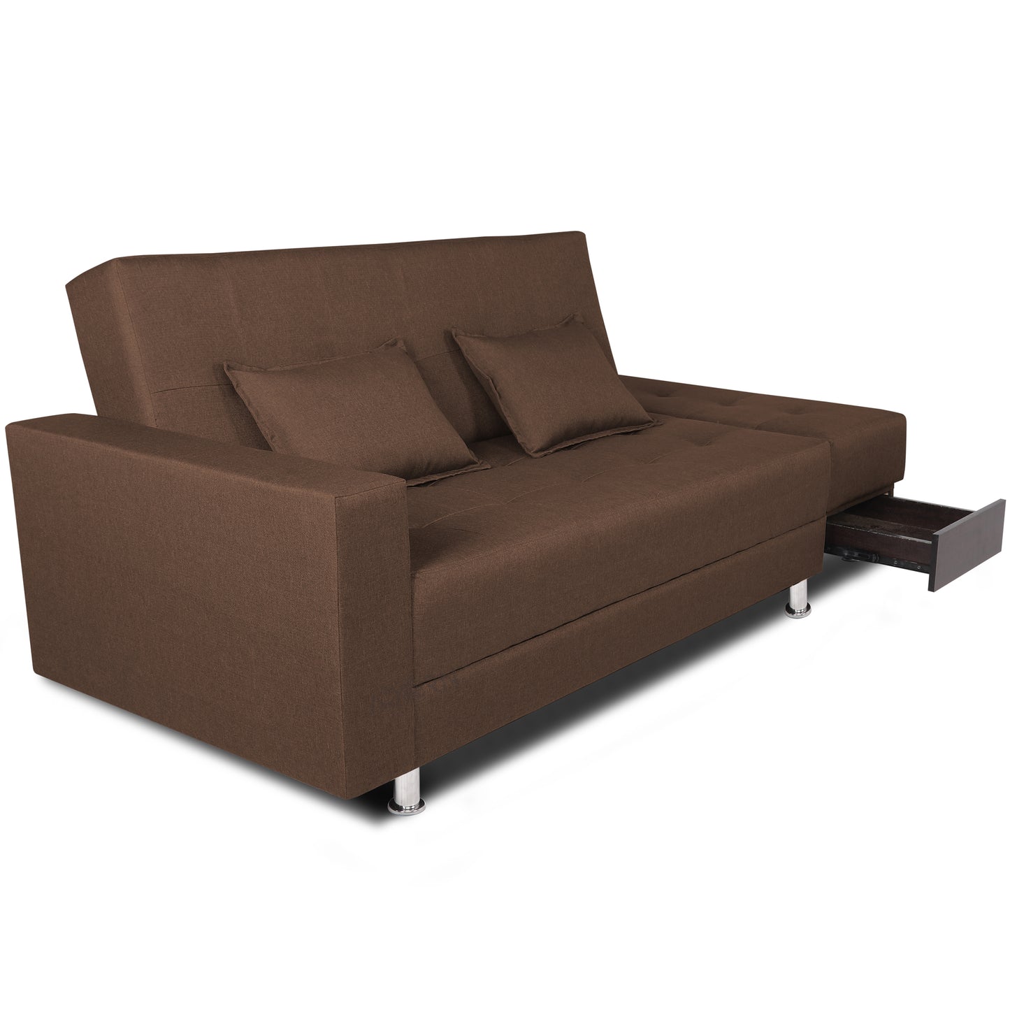 Adorn India Flora Sofa Cum bed (Brown)