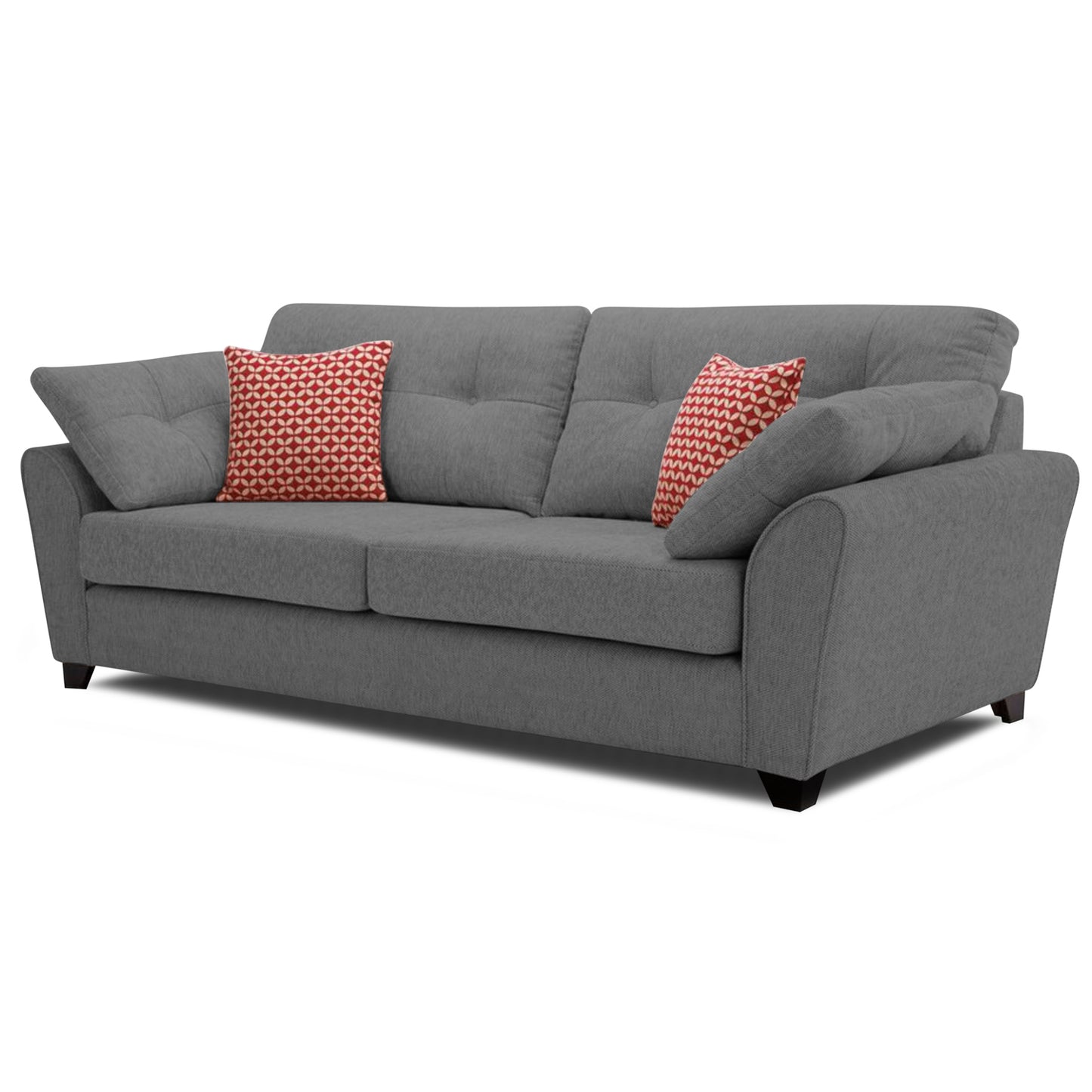 Adorn India Moris 3 Seater Sofa (Grey) (3 Year Warranty)