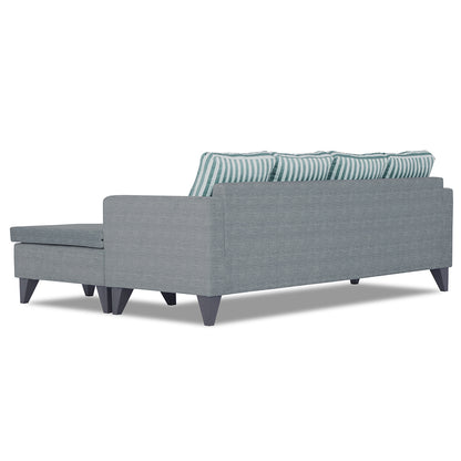 Adorn India Abington Stripes L Shape 5 Seater Sofa Set (Right Hand Side) (Grey)