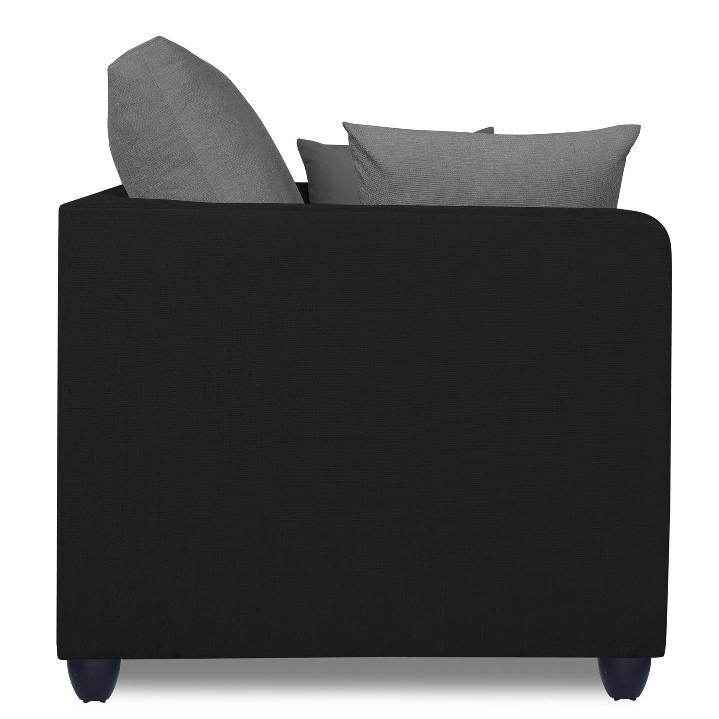 Adorn India Zink Straight Line 3 Seater Sofa (Black & Grey)