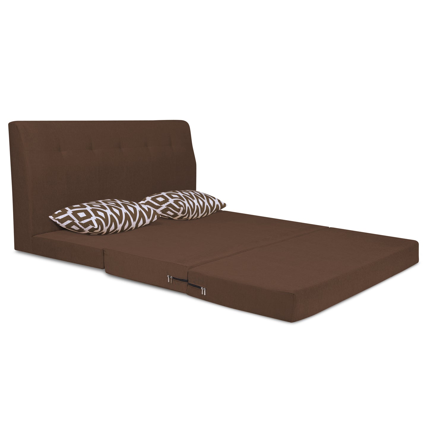 Adorn India Easy Highback Two Seater Sofa Cum Bed Rhombus 4' x 6' (Brown) (1 Year Warranty)