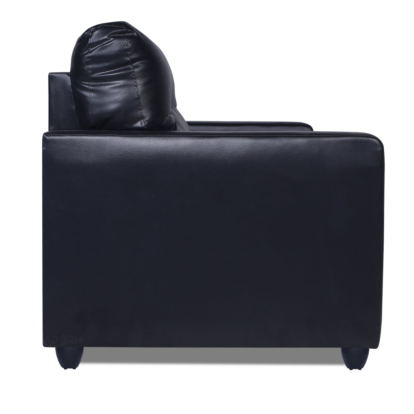 Adorn India Astor Leatherette 3+1+1 5 Seater Sofa Set (Black) (3 Year Warranty)