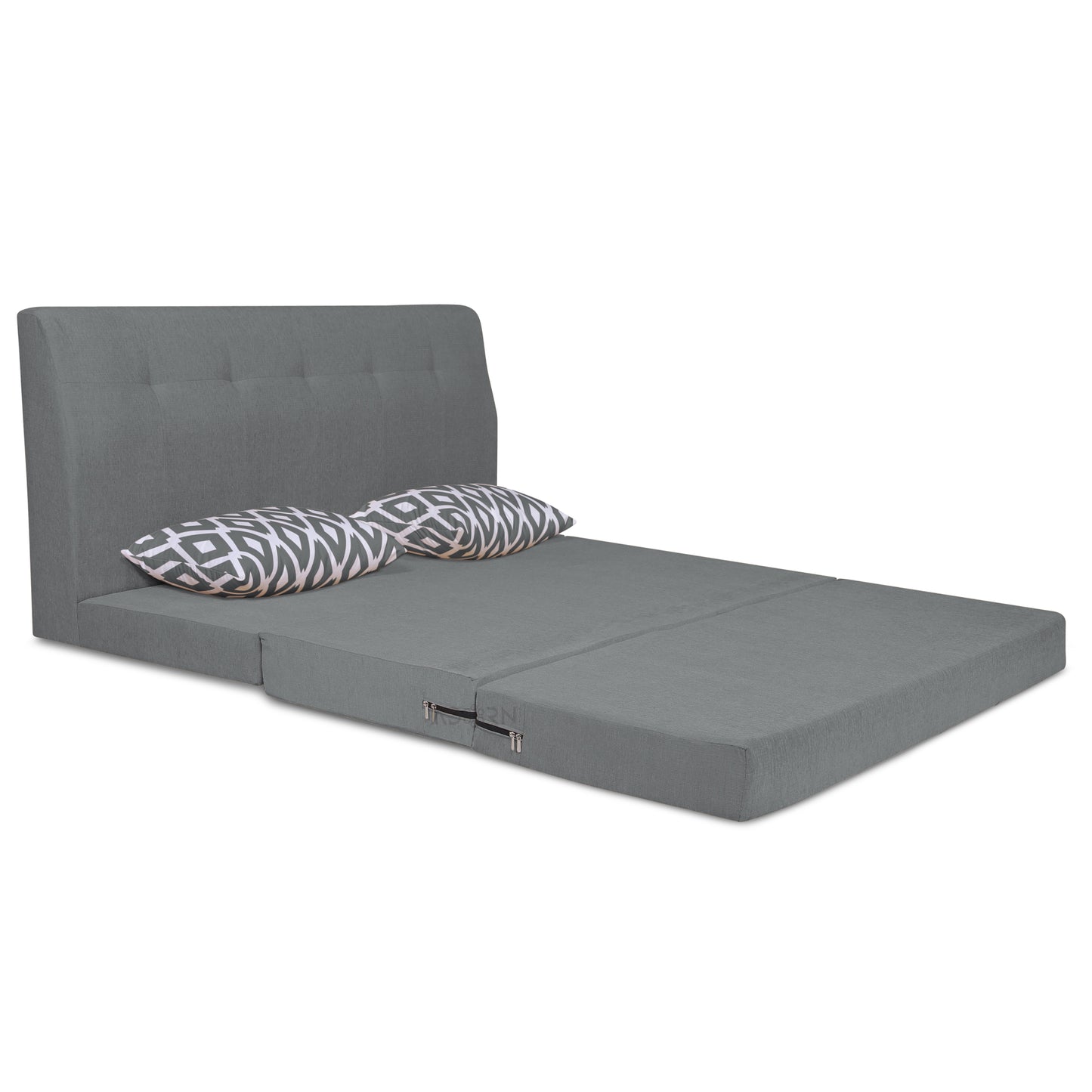 Adorn India Easy Highback Three Seater Sofa Cum Bed Rhombus 6'x 6' Grey (3 Year Warranty)