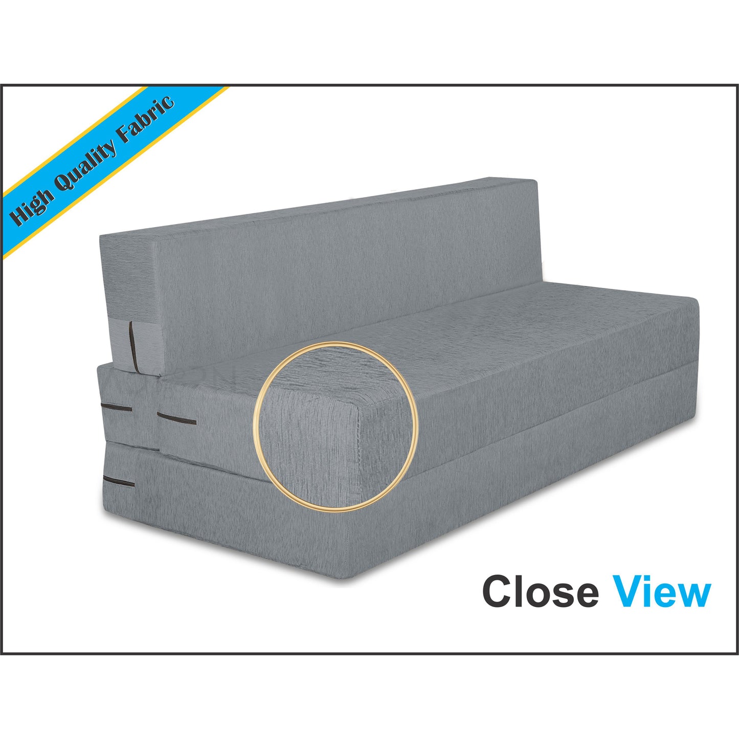 Adorn India Easy Treno 3 Seater Sofa Cum Bed Sit & Sleep Perfect for Guest, Colour Grey, 6'x6' (1 Year Warranty)