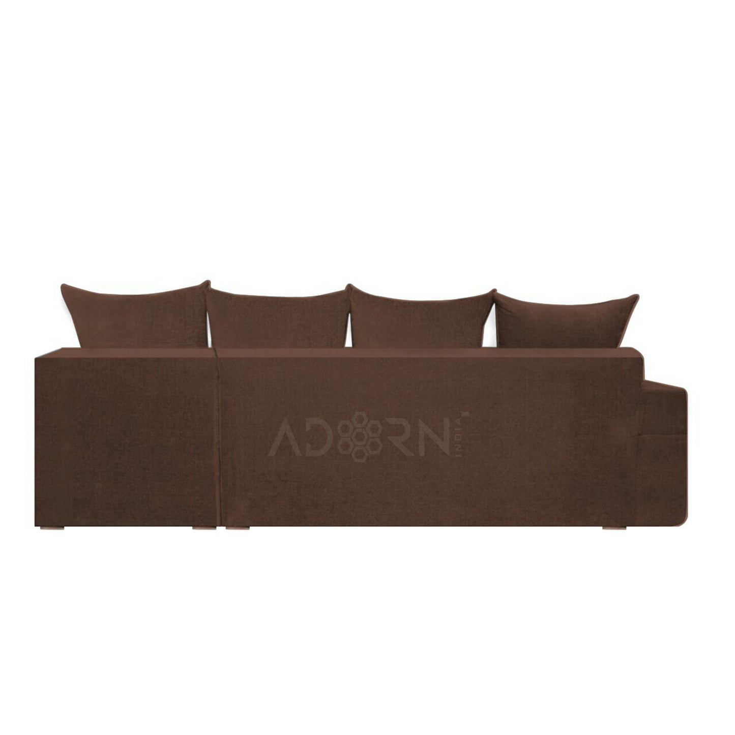 Adorn India Comfort Line L Shape 6 Seater Corner Sofa Cum Bed RHS (Brown)