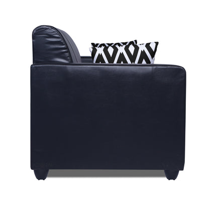 Adorn India Rio Highback Leatherette 5 Seater 3-1-1 Sofa Set (Black)