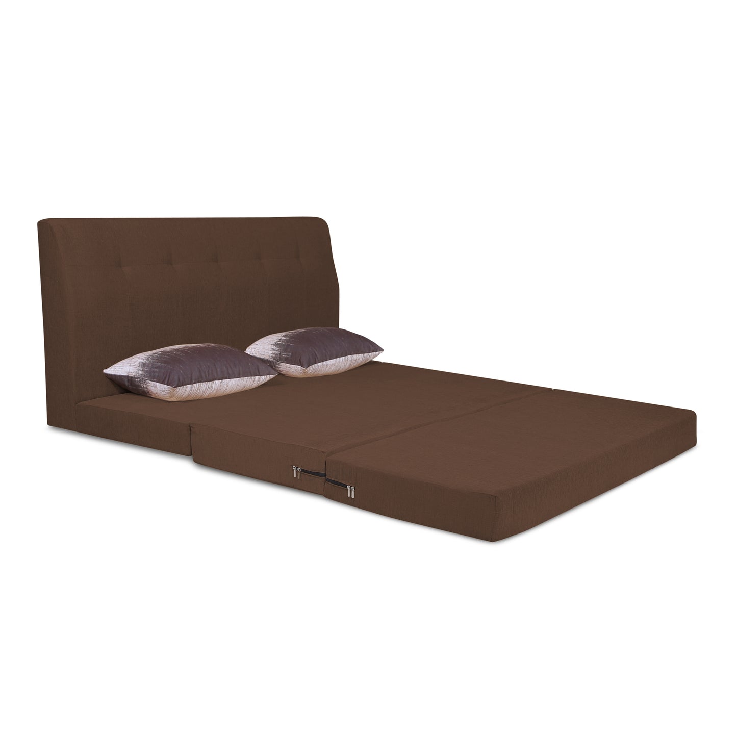 Adorn India Easy Highback Three Seater Sofa Cum Bed Wave 5' x 6' (Brown) (1 Year Warranty)