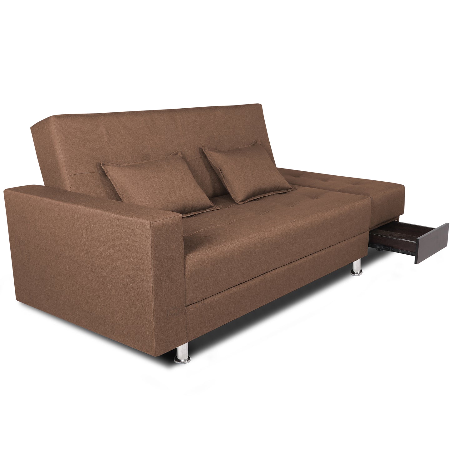 Adorn India Flora Sofa Cum bed (Camel)