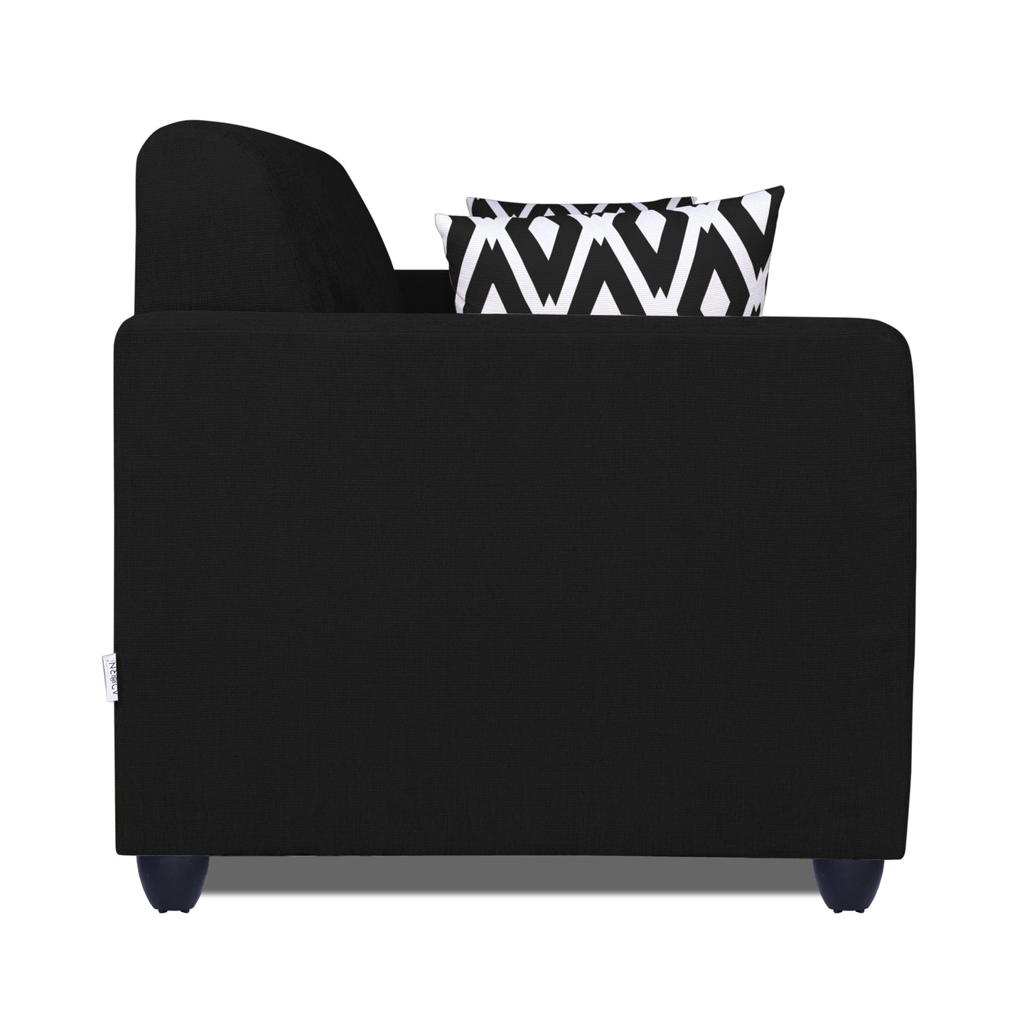Adorn India Rio Highback 3 Seater Sofa (Black) (3 Year Warranty)