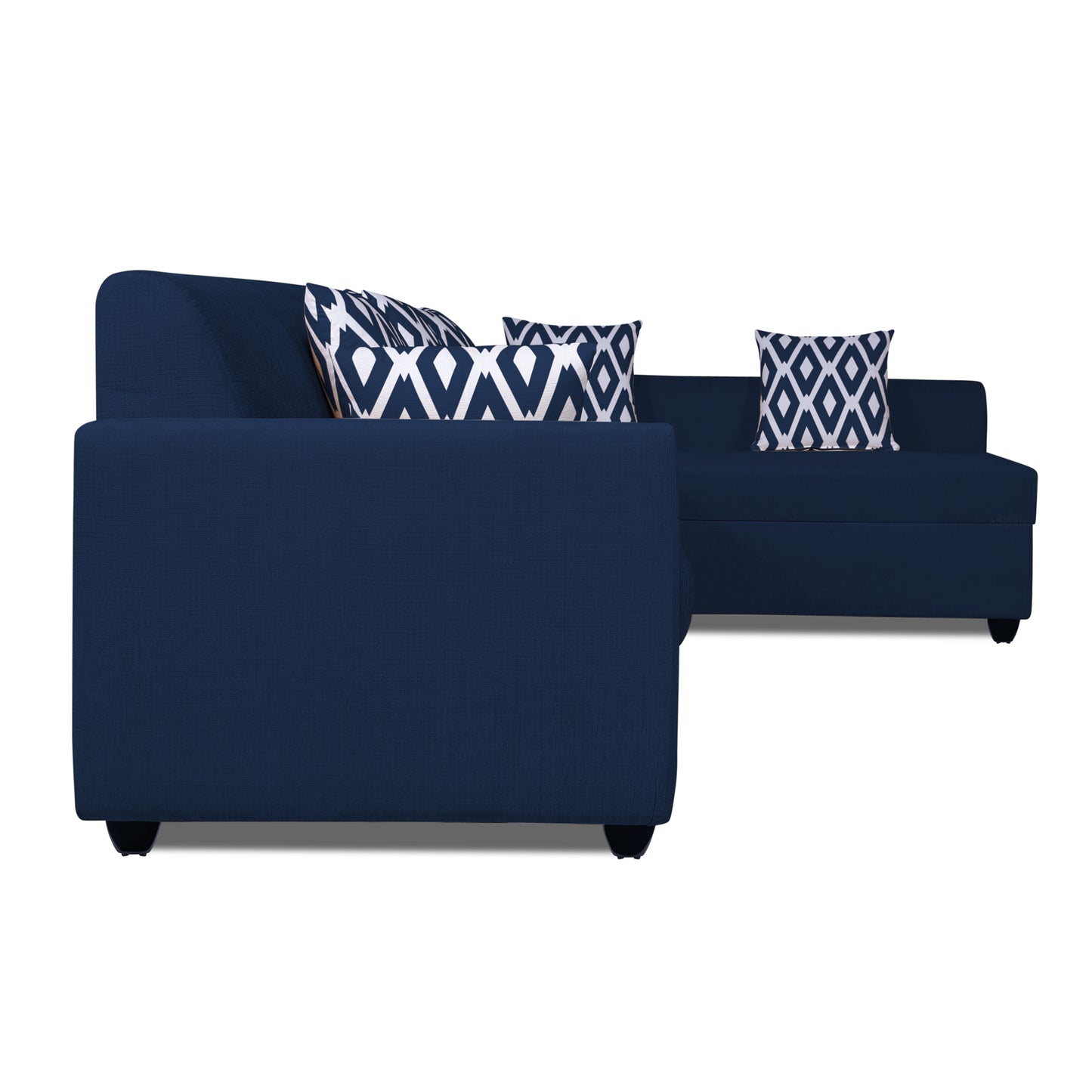 Adorn India Rio HighBack L Shape 6 Seater Sofa Set (Right Hand Side) (Blue) (3 Year Warranty)
