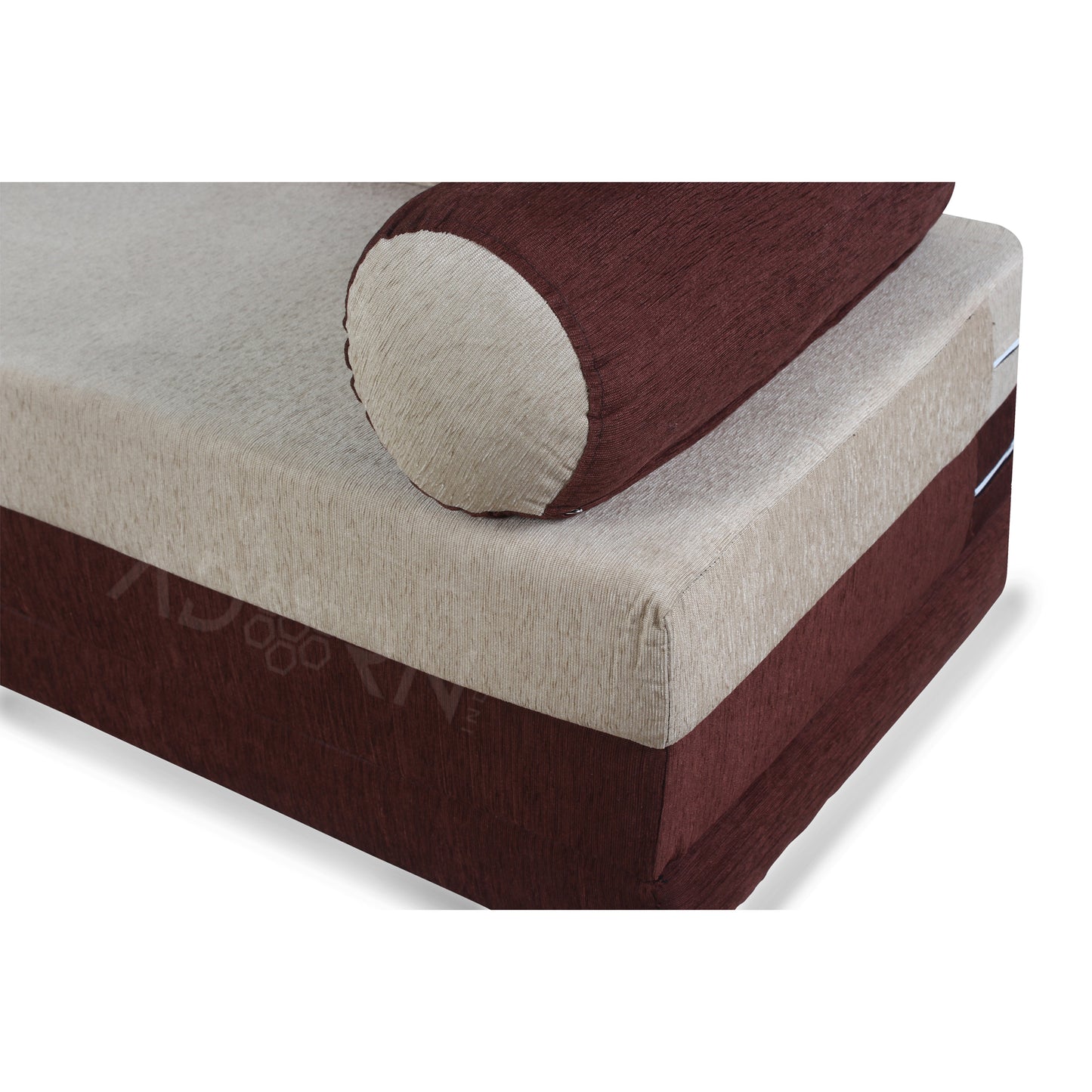 Adorn India Easy Fabric Deewan Cum Bed (Brown and Beige)