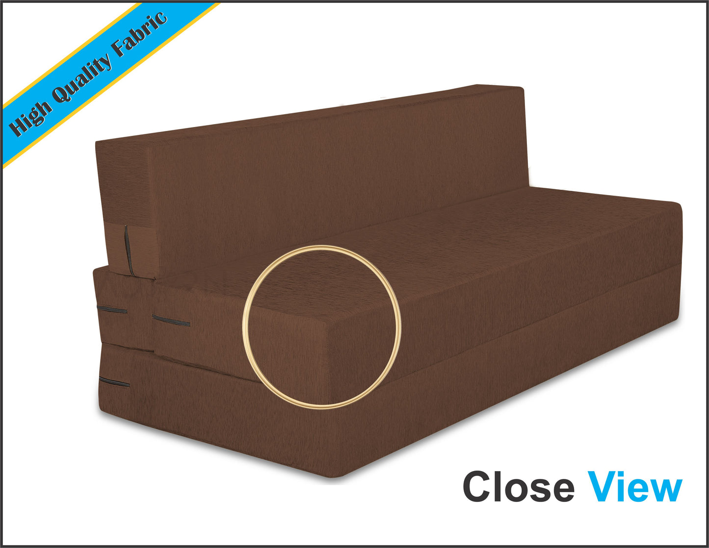 Adorn India Easy Treno 3 Seater Sofa Cum Bed Sit & Sleep Perfect for Guest, Colour Brown, 6'x6', (1 Year Warranty)