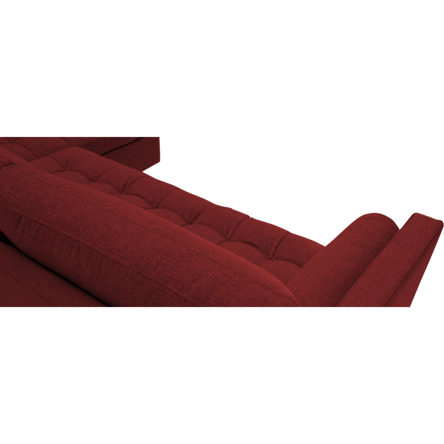 Adorn India Alexander L Shape 7 Seater Sofa Set with Ottoman Puffy RHS (Maroon) (3 Year Warranty)