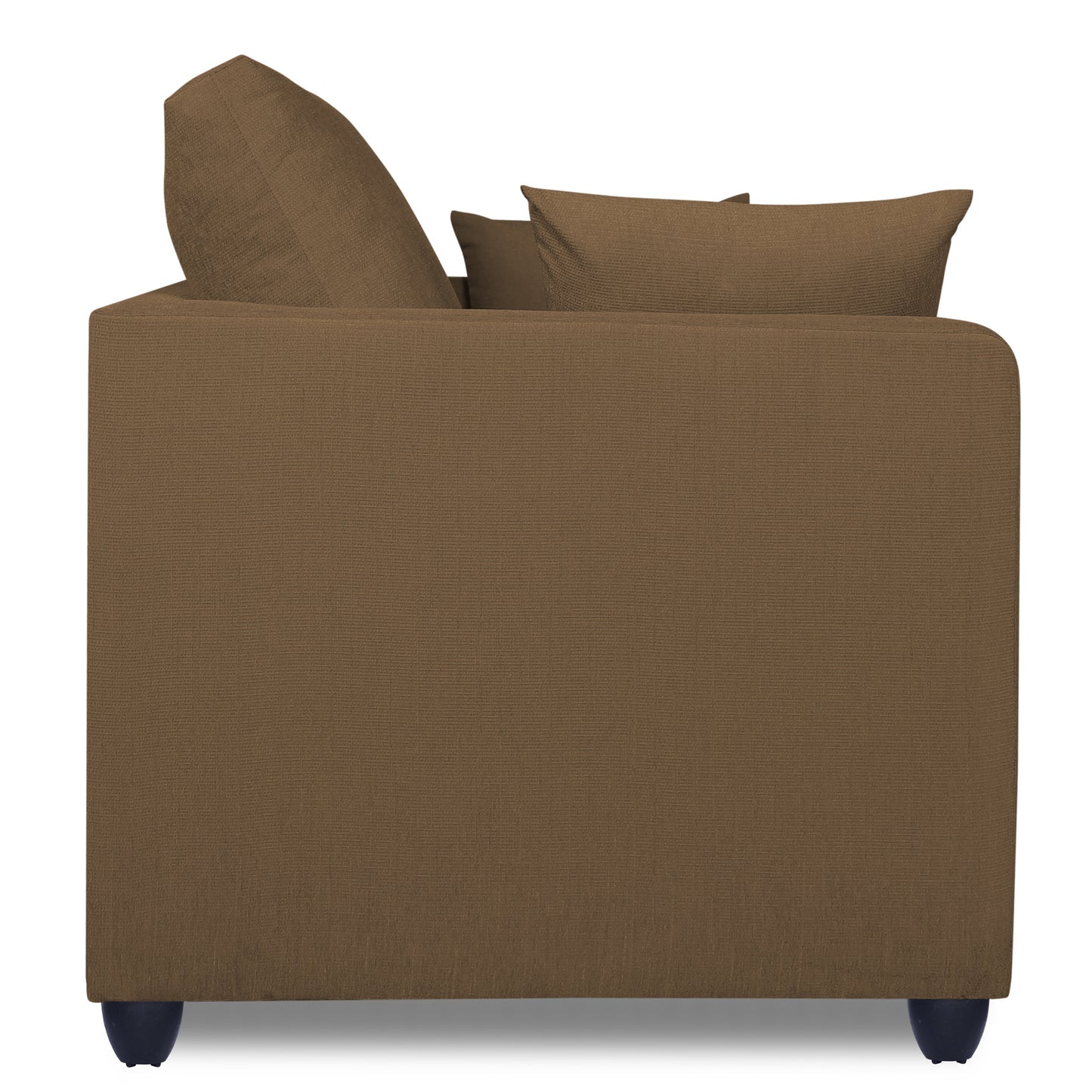 Adorn India Zink Straight Line 3 Seater Sofa (Brown)