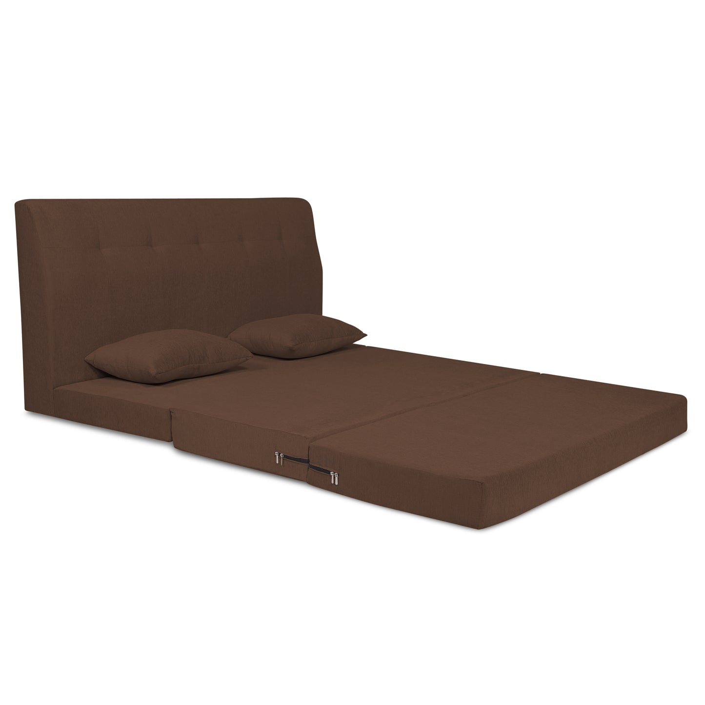 Adorn India Easy Highback Three Seater Sofa Cum Bed Decent 6' x 6' (Brown) (1 Year Warranty)