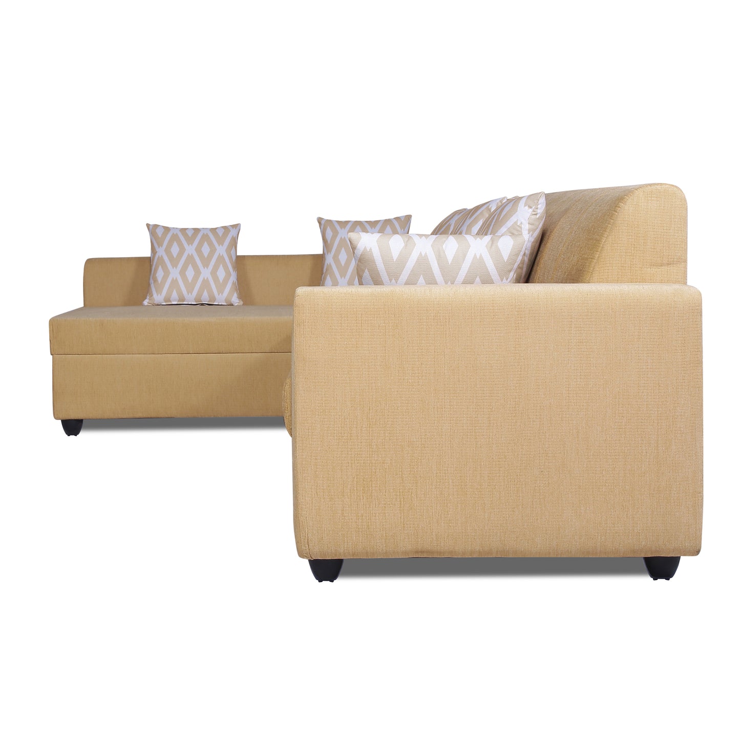 Adorn India Rio Highback L Shape 6 Seater corner Sofa Set (Left Side Handle) (Beige) (3 Year Warranty)